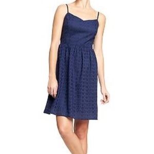 Cotton Eyelet Fit and Flare Dress